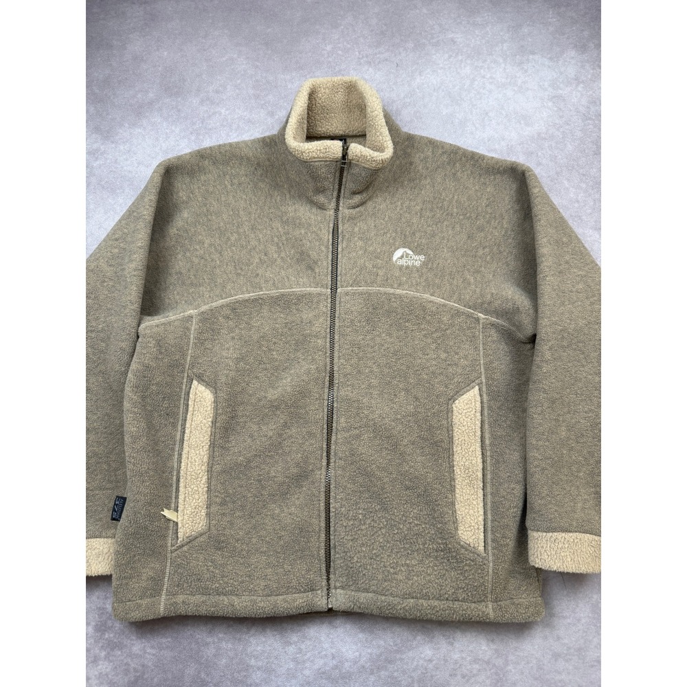 VTG Lowe Alpine Polartec Fleece Jacket Mens M Brown Full Zip Made in Canada Cozy